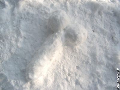 Sculpture dans la neige!